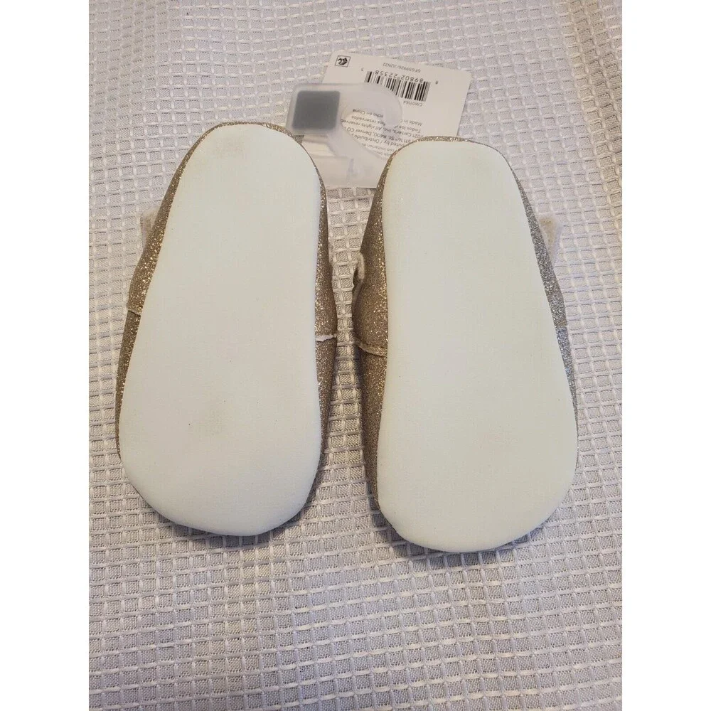 Child Of Mine Gold Glitter Infant Shoes 3-6 Months NEW